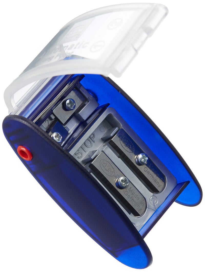 Kum AS2M (1053121), Long Point Sharpener, sharpens in 2 steps; 2 spare blades includes. With lead pointers for 2 mm and 3.2 mm. BLUE only - Image 2